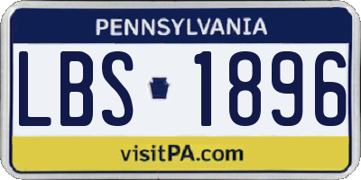 PA license plate LBS1896