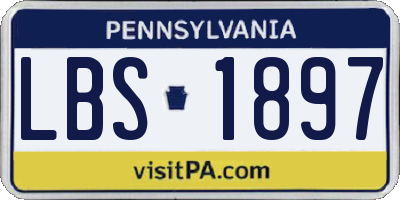 PA license plate LBS1897