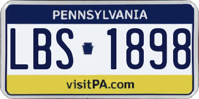 PA license plate LBS1898
