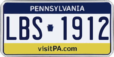 PA license plate LBS1912