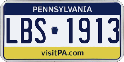PA license plate LBS1913