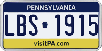 PA license plate LBS1915