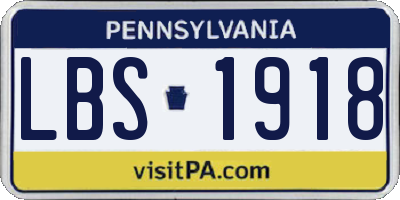PA license plate LBS1918