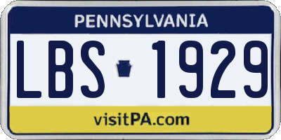 PA license plate LBS1929