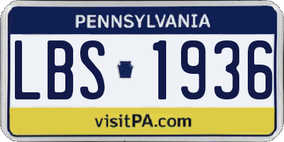 PA license plate LBS1936