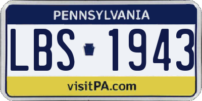 PA license plate LBS1943