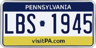 PA license plate LBS1945