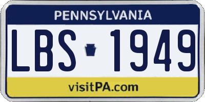 PA license plate LBS1949
