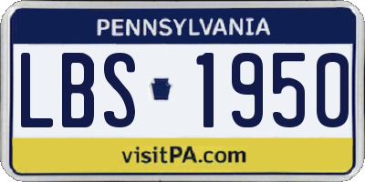 PA license plate LBS1950