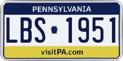 PA license plate LBS1951