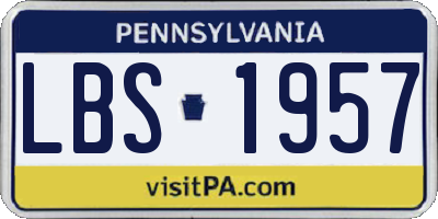 PA license plate LBS1957