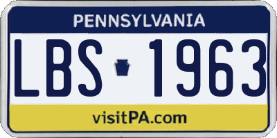 PA license plate LBS1963