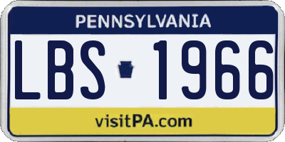 PA license plate LBS1966