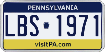 PA license plate LBS1971