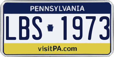 PA license plate LBS1973