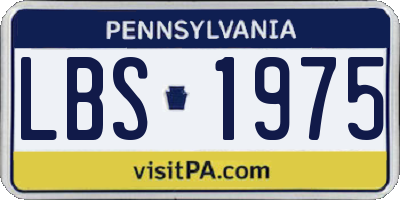 PA license plate LBS1975
