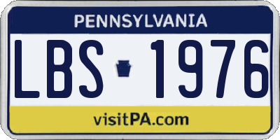 PA license plate LBS1976