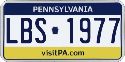 PA license plate LBS1977