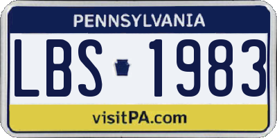 PA license plate LBS1983