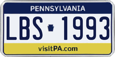 PA license plate LBS1993