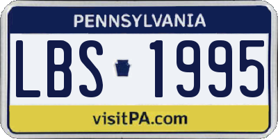 PA license plate LBS1995