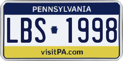 PA license plate LBS1998