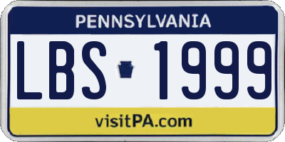 PA license plate LBS1999
