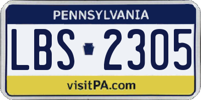 PA license plate LBS2305