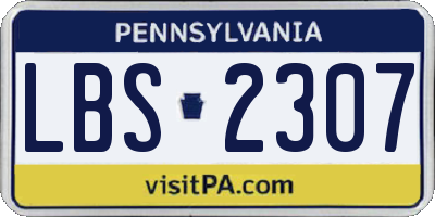 PA license plate LBS2307