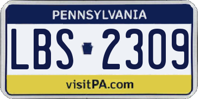 PA license plate LBS2309