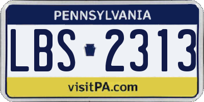 PA license plate LBS2313