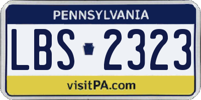 PA license plate LBS2323