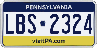 PA license plate LBS2324