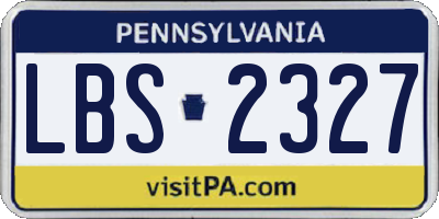 PA license plate LBS2327