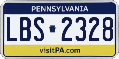 PA license plate LBS2328