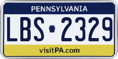 PA license plate LBS2329