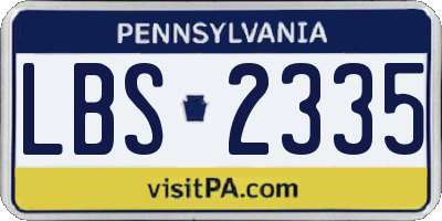 PA license plate LBS2335