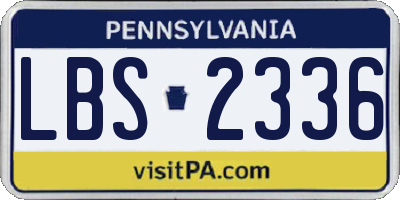 PA license plate LBS2336