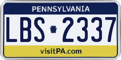 PA license plate LBS2337