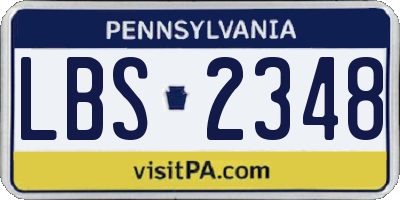 PA license plate LBS2348