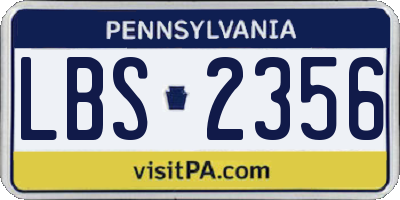PA license plate LBS2356
