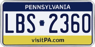 PA license plate LBS2360