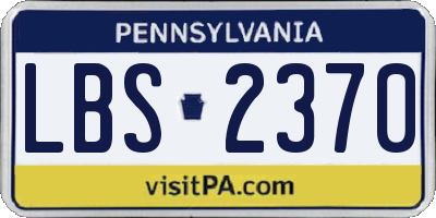 PA license plate LBS2370