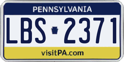 PA license plate LBS2371