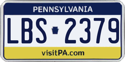 PA license plate LBS2379