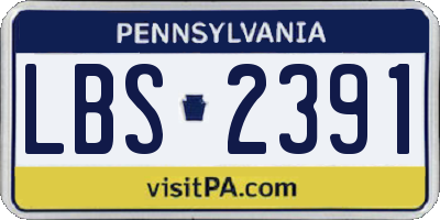 PA license plate LBS2391
