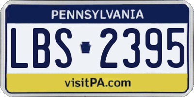 PA license plate LBS2395