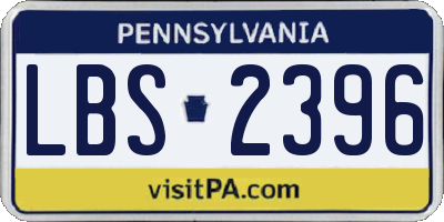PA license plate LBS2396