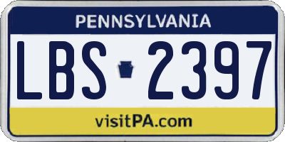 PA license plate LBS2397