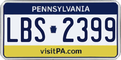 PA license plate LBS2399